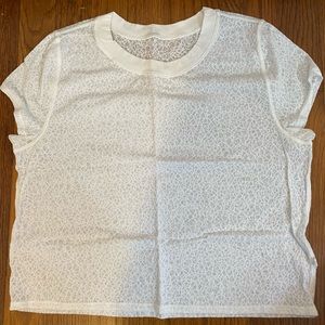 Lululemon white see through crop top